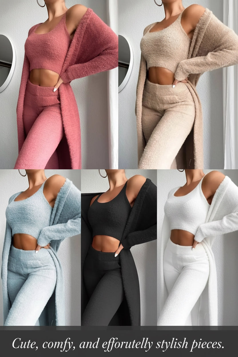 3-Piece Fuzzy Fleece Loungewear Set