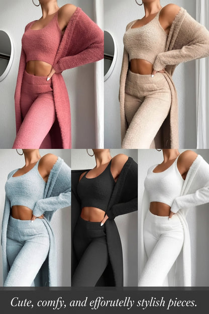 3-Piece Fuzzy Fleece Loungewear Set